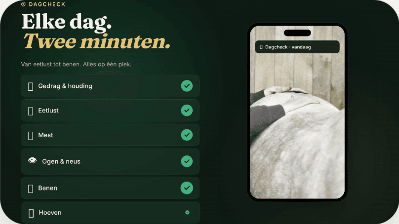 EquiCheck Dagcheck: elke dag in twee minuten alles gecheckt